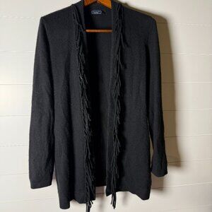 Magaschoni New York Twin Set Tank and Cardigan with Fringe Black Size Large